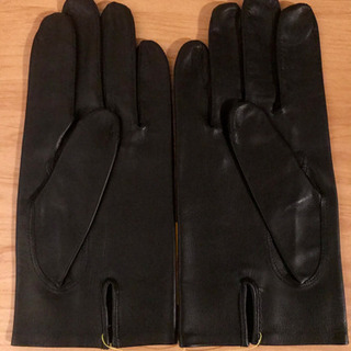 【期間限定:3月中旬まで】【未使用】JOHN LOBB　ジョンロブ　ブランド　カーフスキン　レザーグローブ 革手袋 ブラック　size8の画像