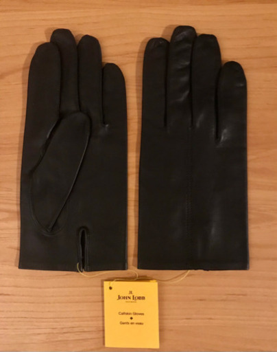 【期間限定:3月中旬まで】【未使用】JOHN LOBB　ジョンロブ　ブランド　カーフスキン　レザーグローブ 革手袋 ブラック　size8