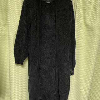 あげます！無料‼️未使用❤️モール素材の黒ロングカーディガン