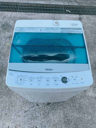 2018年製 美品 Haier ハイアール 5.5kg JW-C55A 全自動洗濯機「お急ぎコース」「しわケア」脱水