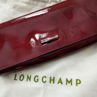 LONGCHAMP ロゾ エナメル バンブー クラッチ ハンドバ...