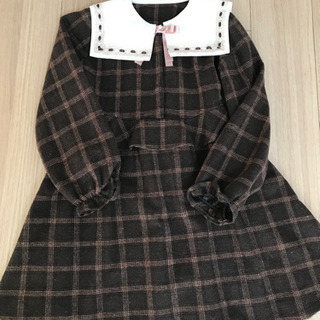 冬物チェックワンピース