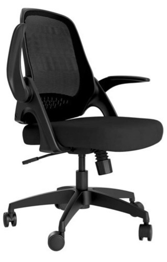 未使用品　Hbada 椅子 オフィスチェア デスクチェア イス 跳ね上げ式アームレスト コンパクト 約120度ロッキング 360度回転 座面昇降 強化ナイロン樹脂ベース シリンダーカバーがない