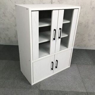 【お渡先が決まりました】【新品】ロータイプ食器棚80WO【訳あり...