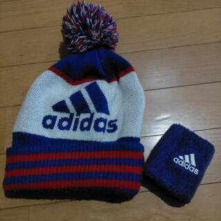 adidasニットキャップ＆リストバンド