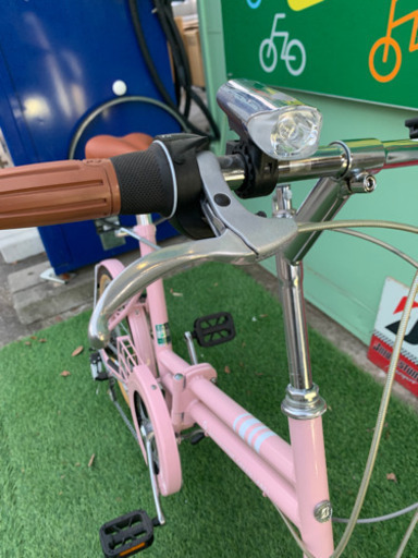 新車アウトレット 18インチ折りたたみ自転車 ブリヂストン マークローザ ピンク 6段変速ライト鍵付き