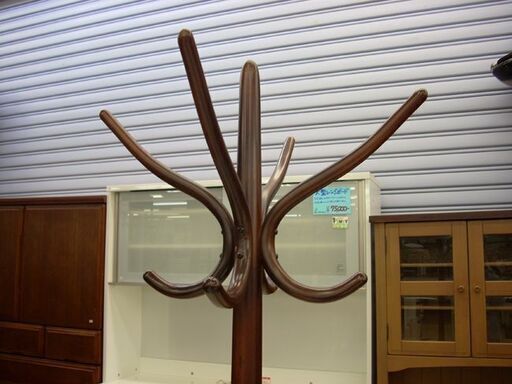 秋田木工 コートハンガー 傘立て付き 40×185cm 木製 ダーク