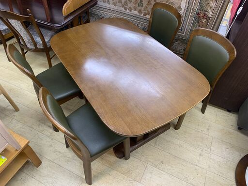 5点セット ダイニングテーブル イバタインテリア 無垢材　ダイニングチェア ☆配達可能 買取帝国 朝霞店