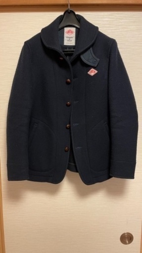 DANTON ウールモッサコート　ネイビー40（M） 美品】DANTON ダントン ウールモッサ ウールコート ネイビー ロゴ