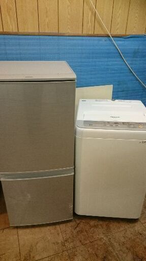 新生活お買い得セット！！No22　シャープ　 SJ-D14C-S　2ドア冷凍冷蔵庫137L つけかえどっちもドア 2017年製・・パナソニック NA-F50B10　全自動洗濯機　5.0Kg 2016年製　2点セット！！