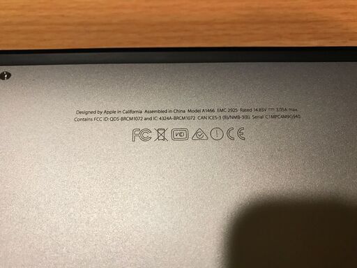 Apple アップル MacBook Air 7.2 Core_i5 1.6GHz 4GB Early 2015 128GB MJVE2J/A