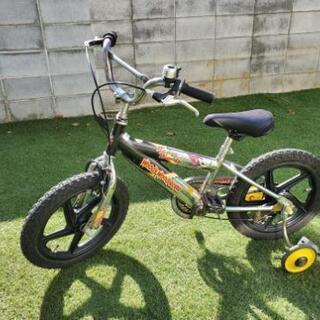 幼児用自転車　BMX風16インチ　補助輪　スタンドあり