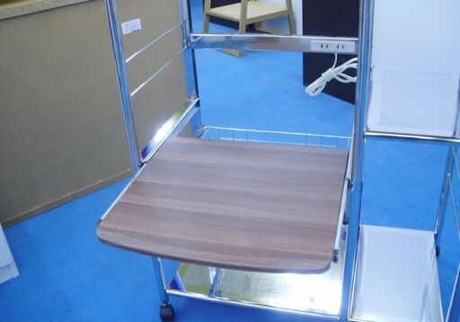 〇 キッチンワゴン 75×46×145cm コンセント付き レンジ台 キッチン 収納 家具 札幌 本郷通店