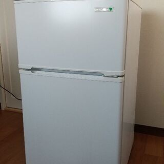 2ドア直冷式冷凍冷蔵庫 90L 耐熱100℃トップテーブル ノンフロン 2015年製 使用期間４ヶ月 10000円