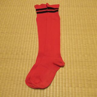 サッカー・ラグビーソックス20～22Cm赤