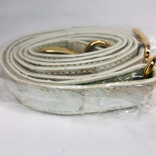 クロコ　ワニ革 ハンドバッグ ショルダー付 バニラ 白 本革 キレイの画像