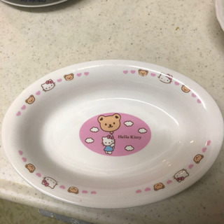 ハローキティ　皿　ガラス　セットの画像