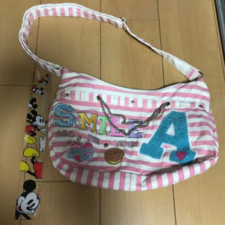 ショルダーバッグ ピンク ストライプ 未使用品