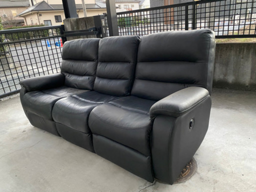 中古　ニトリ　3人掛　 電動　リクライニング　ソファ