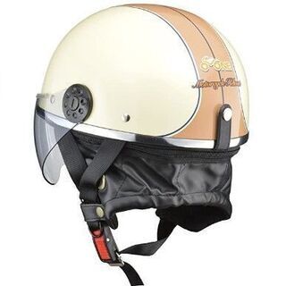 リード工業(LEAD) バイク用ハーフヘルメット O-ONE(オワン) アイボリー/ブラウン -の画像