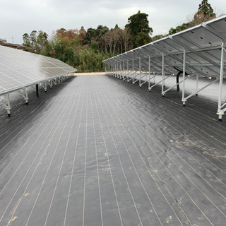 太陽光発電所の除草、防草シート施工、設備管理