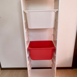 【値下げ】IKEA トロファスト　白　おもちゃ収納　箱２個付