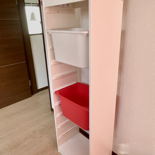 【値下げ】IKEA トロファスト　白　おもちゃ収納　箱２個付の画像