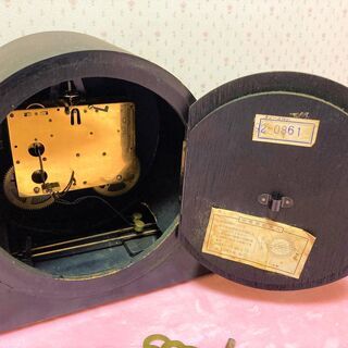 ★ジャンク・昭和レトロ!!「Rythm Charmant」ゼンマイ式置時計・横幅71㎝・アンティーク品★の画像