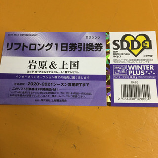 岩原　上越国際リフト1日券大人1枚です。