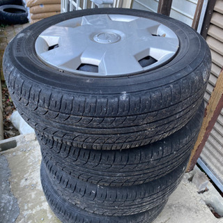 【倉庫整理中】軽四タイヤ155／65R13 鉄チン付き　すぐ使えます😁