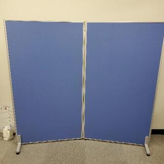 パーティション 幅90cm ×高さ160cm ブルー2枚セットの画像