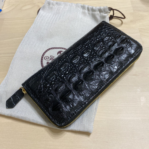 新品未使用　クロコダイル革　手製長財布　私人訂制
