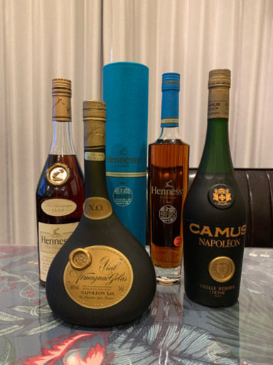 Hennessy COGNAC KENZO V.S.O.P CAMUS NAPOLEON X.O. カミュ ナポレオン コニャック ブランデー 洋酒/古酒4本set