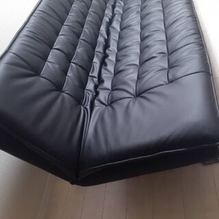 ソファベッド　黒い合成皮革　ニトリ ニトリ ソファベッド 合皮 (黒)