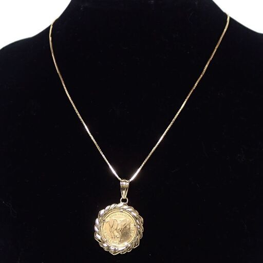 E420 エリザベス金貨 ツバルホース 1/10 oz K24 ネックレス K18