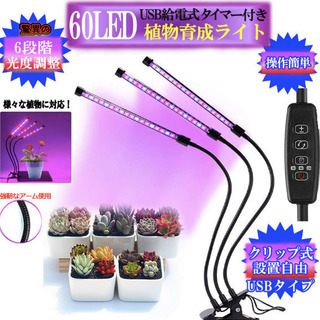 植物育成ライト 60LED (タイマー付き)の画像
