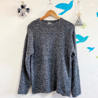 美品☆GUメンズ☆ブークレクルーネックセーター☆Sサイズ☆ダークグレー