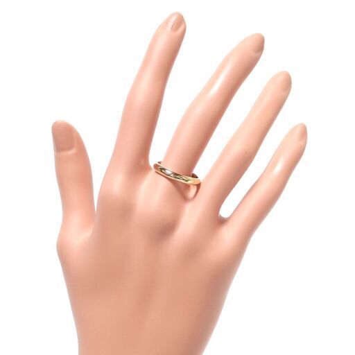 E419 K18 YG シンプル リング 甲丸 指輪 3.7g 16号