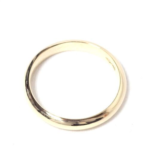 E419 K18 YG シンプル リング 甲丸 指輪 3.7g 16号