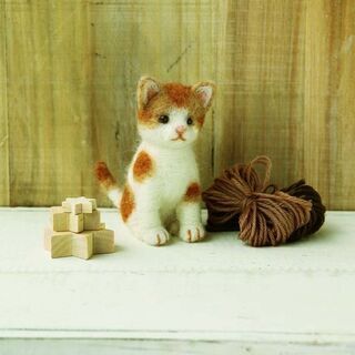 SH033◆)羊毛フェルト 茶ブチのねこ 手作りキット ハマナカ...