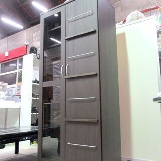 【早くお譲りします、送料のみです】木製本棚 ガラス扉付き ダークブラウン 本棚 幅80cm 高さ181cm 木製 ガラス ダークブラウン 書棚 収納家具