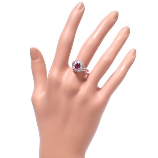 E413 ジュエリーマキ Pt850 6.3g ルビー ダイヤ リング 指輪