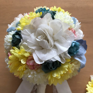 美品　特注　結婚式　ウェディングブーケ　ブートニアの画像
