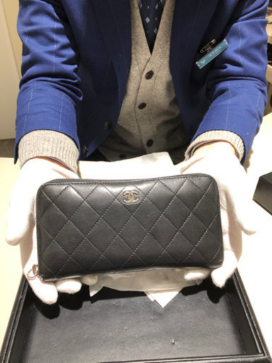 シャネル財布　マトラッセ　ラムスキン