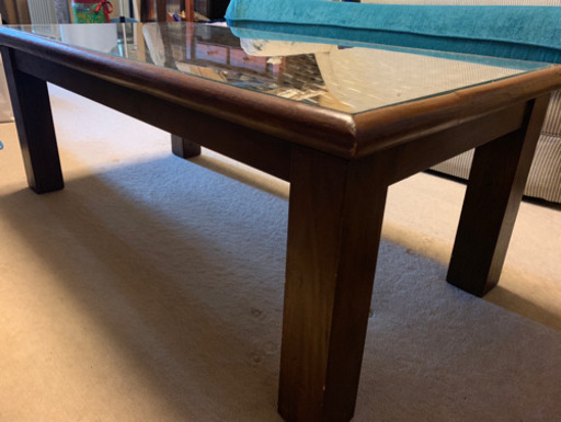 アジアン家具 ラタン ガラス天板 カクテルテーブル