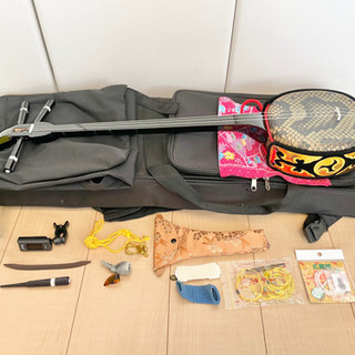 美品 三線 沖縄三線 人工皮 練習セット 弦楽器