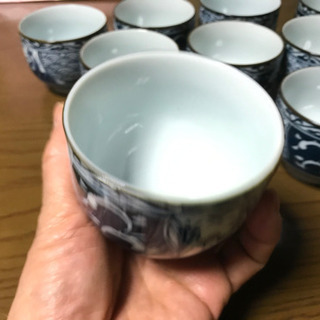 和柄湯のみ9個組の画像