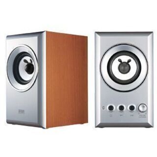 【スマホにいかが】マルチメディアスピーカー/シルバー(中古美品)
