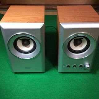 【スマホにいかが】マルチメディアスピーカー/シルバー(中古美品)の画像