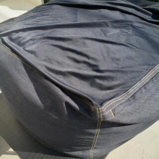 MUJI 無印良品 ビーズソファ デニム柄 の画像